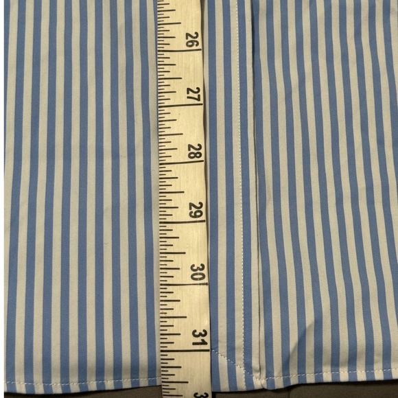 Polo Ralph Lauren Classic Fit Striped‎ Shirt Men Large Performance Blue White - Picture 3 of 6